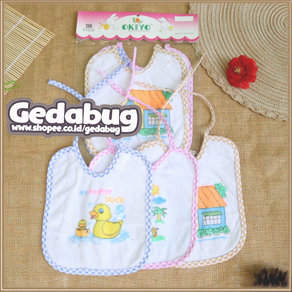 3pcs - Clemek Tatakan iler makan bayi - Clemek Okiyo / Kidka