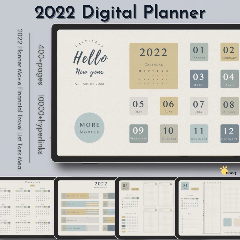 2022 Digital Planner All about 2022 Journal Planner Yearly Monthly Weekly Daily Tracker PDF Template