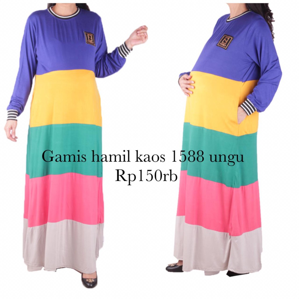 Gamis Hamil Kaos 1588 Ungu