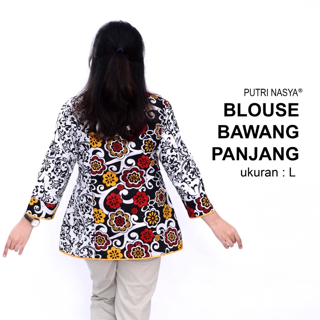 Atasan Batik Jumbo Wanita Blouse Big Size Wanita Lengkap S-M-L-XL-2L-3L-4L-5L-6L-7L Model Blus Jumbo Seragam Batik / Atasan Batik Seragam Kantor Formal LD 140 Kekinian