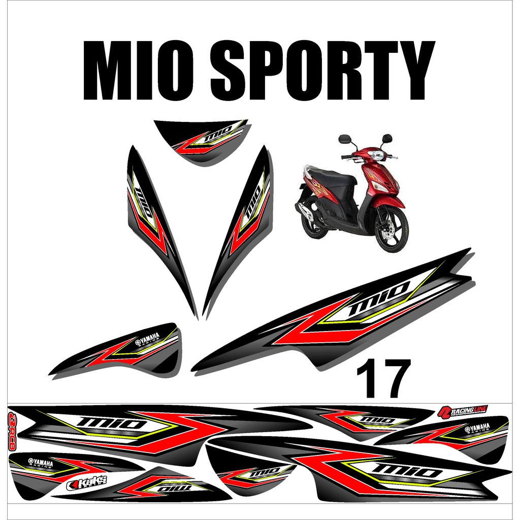 Stiker Sticker Striping Motor Variasi Yamaha MIO SPORTY Racing Murah Desain DS MIO - 17