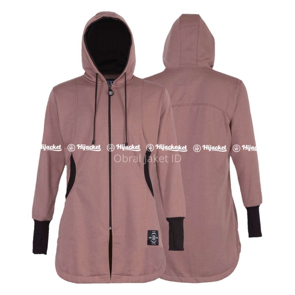 Hijacket Elektra Original Bandung | Jaket Hoodie Wanita Size L XL XXL Garansi 100%-BROWN