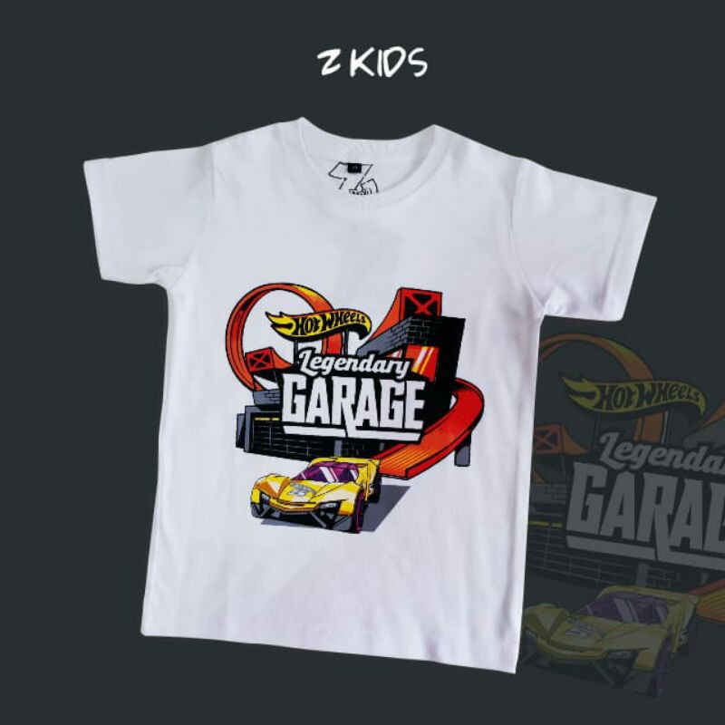 Kaos Anak "Hot Wheels" White