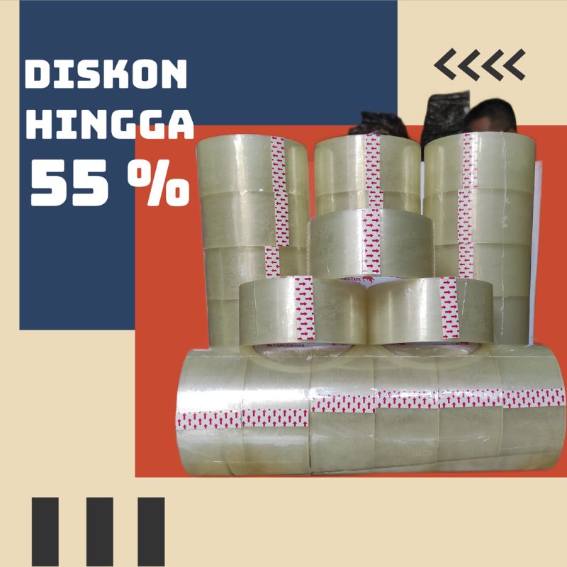 Lakban Bening 45 MM x 70 Y / Lakban OPP Tape 2 Inch
