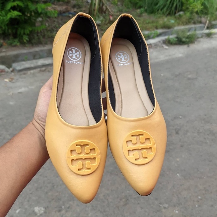 TORY BURCH - Flat Shoes Wanita Terbaru Include Box Tory Anti Slip Model Korea Sepatu Balet Kerja Casual - 9433