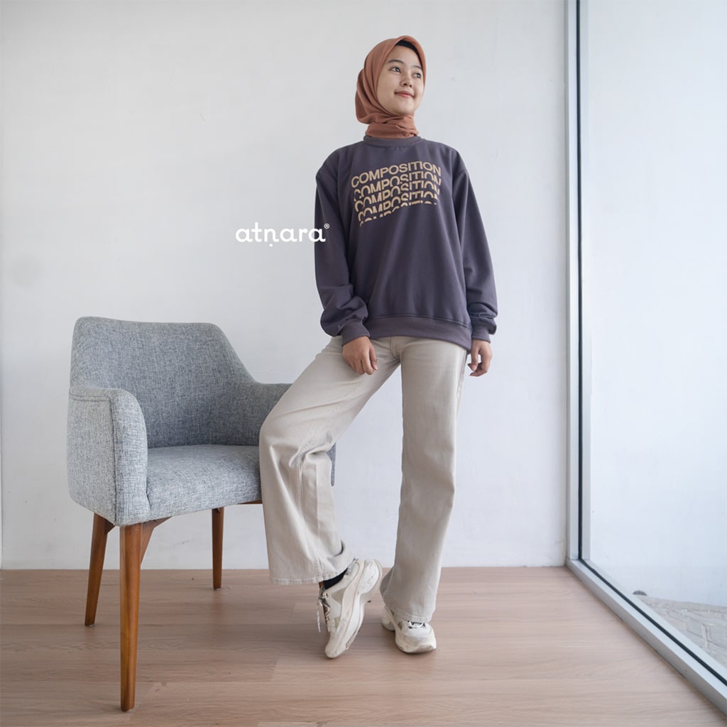 Nara Grosir - Composition Sweater l Sweater Pria dan Wanita