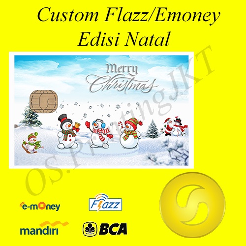 CUSTOM KARTU FLAZZ BCA GENERASI 2 ATAU EMONEY/SALDO 0 - CHRISTMAS EDITION