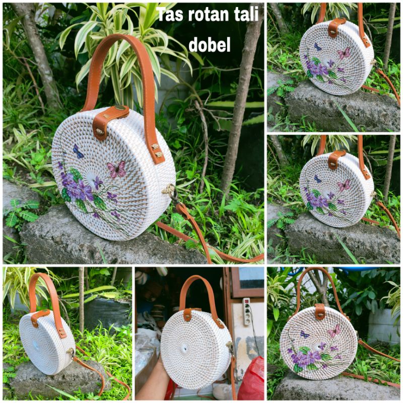 Tas rotan 1in2 tali dobel / multifungsi termurah bisa Selempang dan tote bag