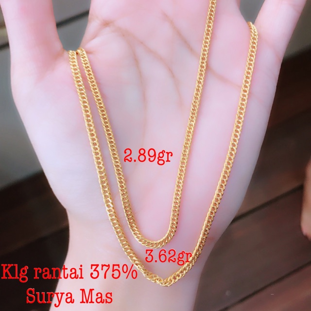 Kalung rantai dewasa emas 375%