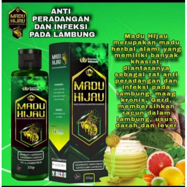 madu Hijau original 350 gram Ampuh obati lambung maag kronis typus