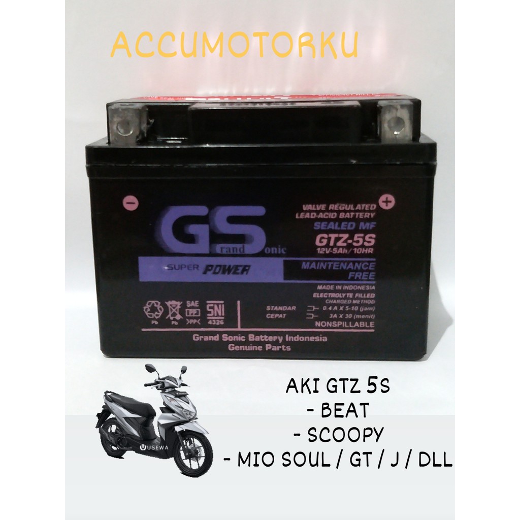Accu / Aki Motor Beat GS GTZ 5S Aki Kering MF | Shopee Indonesia