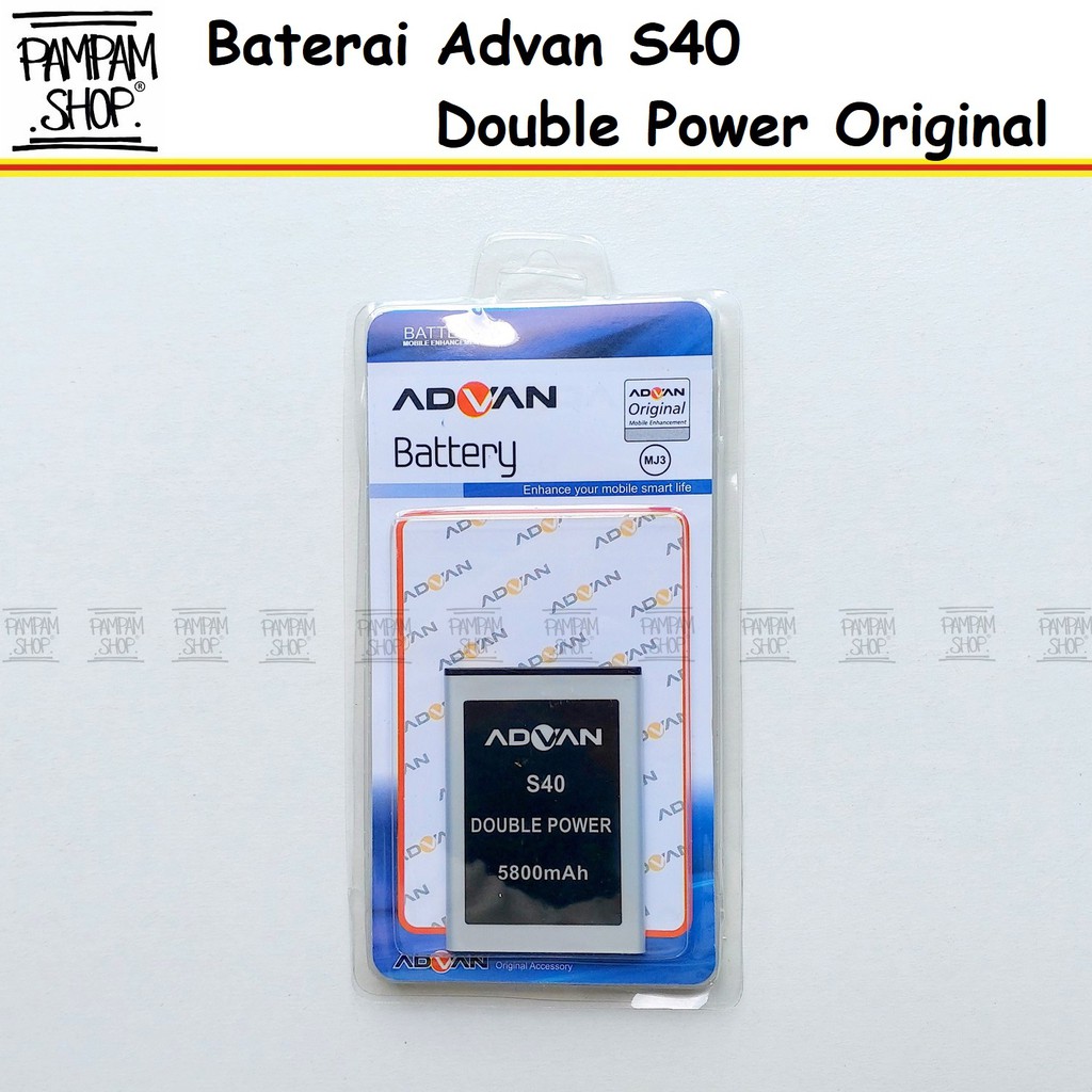 Baterai Advan S40 Double Power Original OEM Batre Batrai Advance Dual Battery Ori