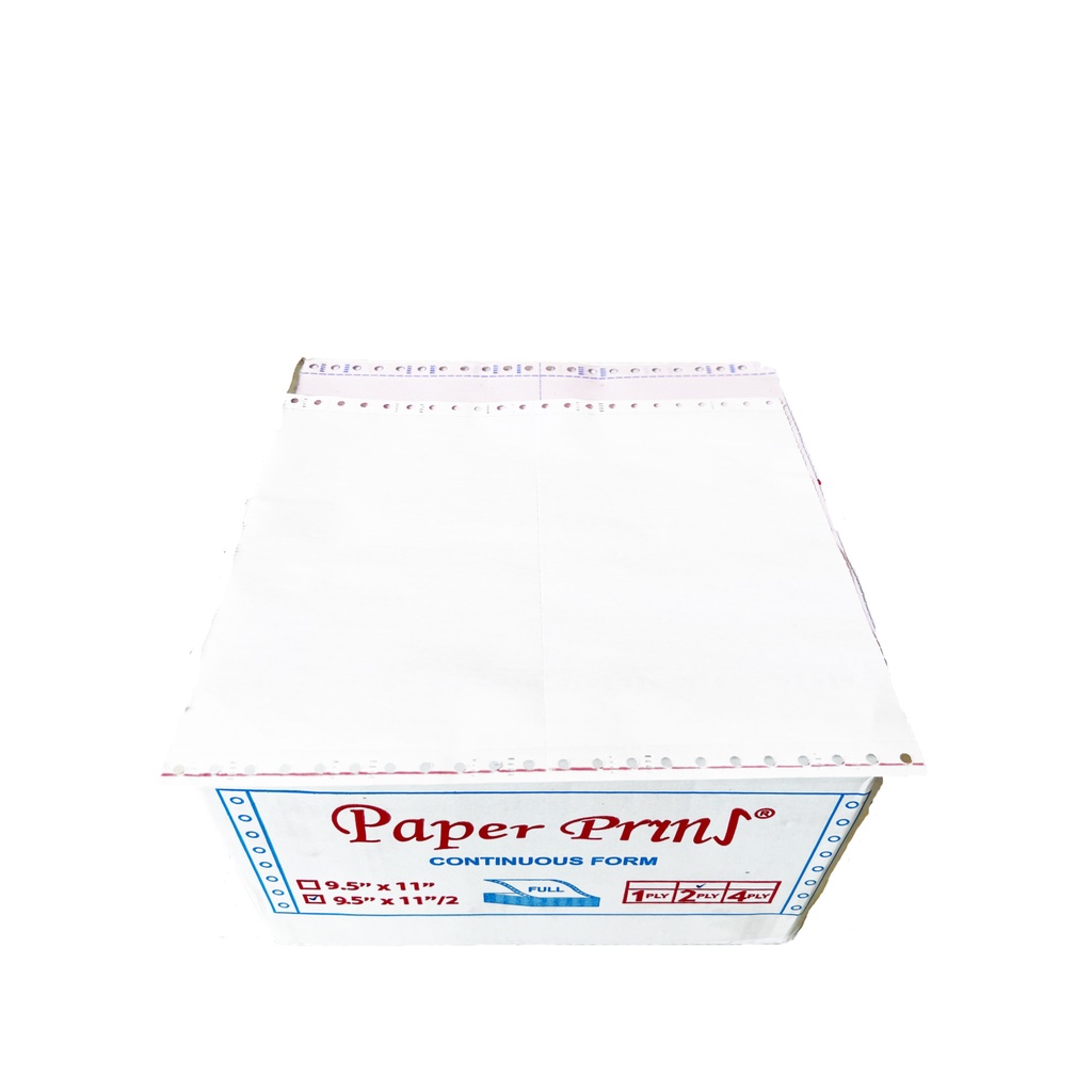 

CONTINUOUS FORM 9,5 X 11/2 (ISI FULL) 2PLY - PM (PRS/BAGI2) PAPERPRYNS