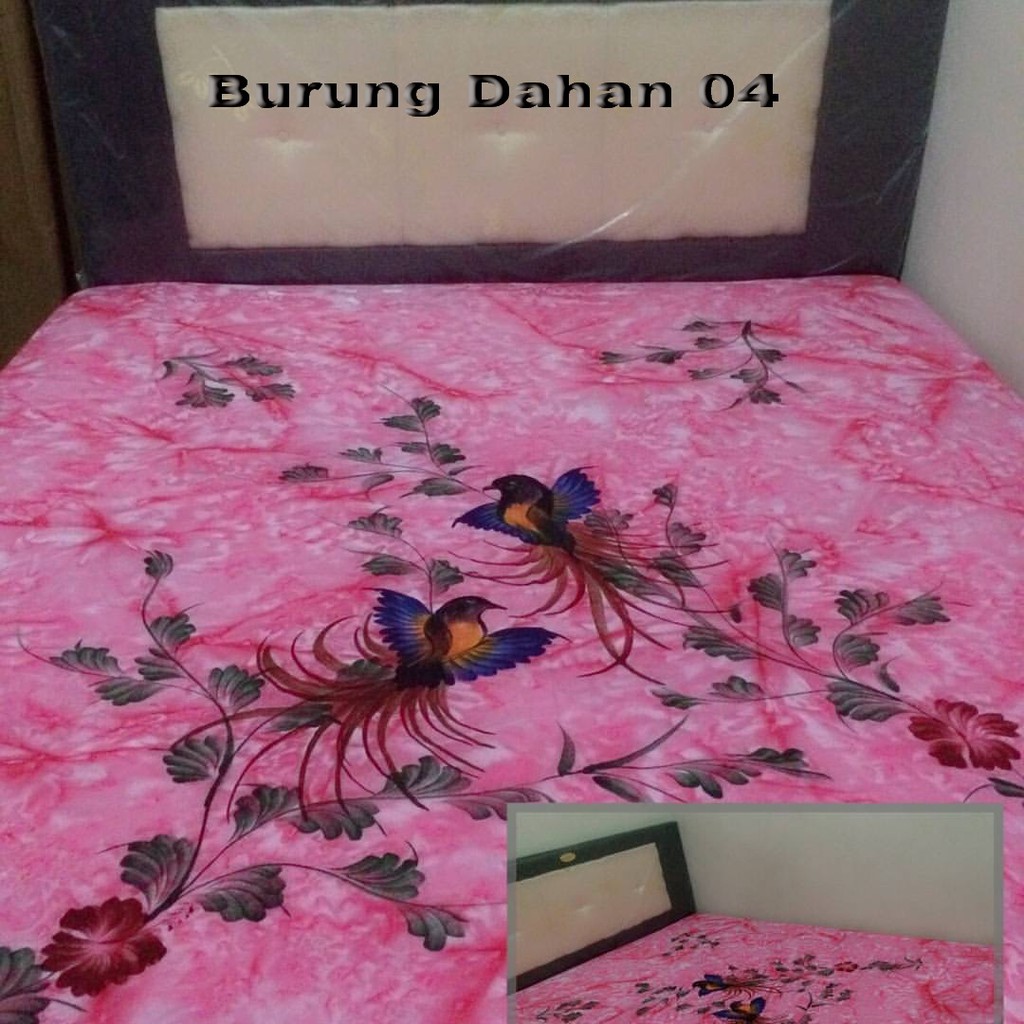 Sprei Lukis Bali Motif Burung Dahan Ukuran 180 cm x 200 cm