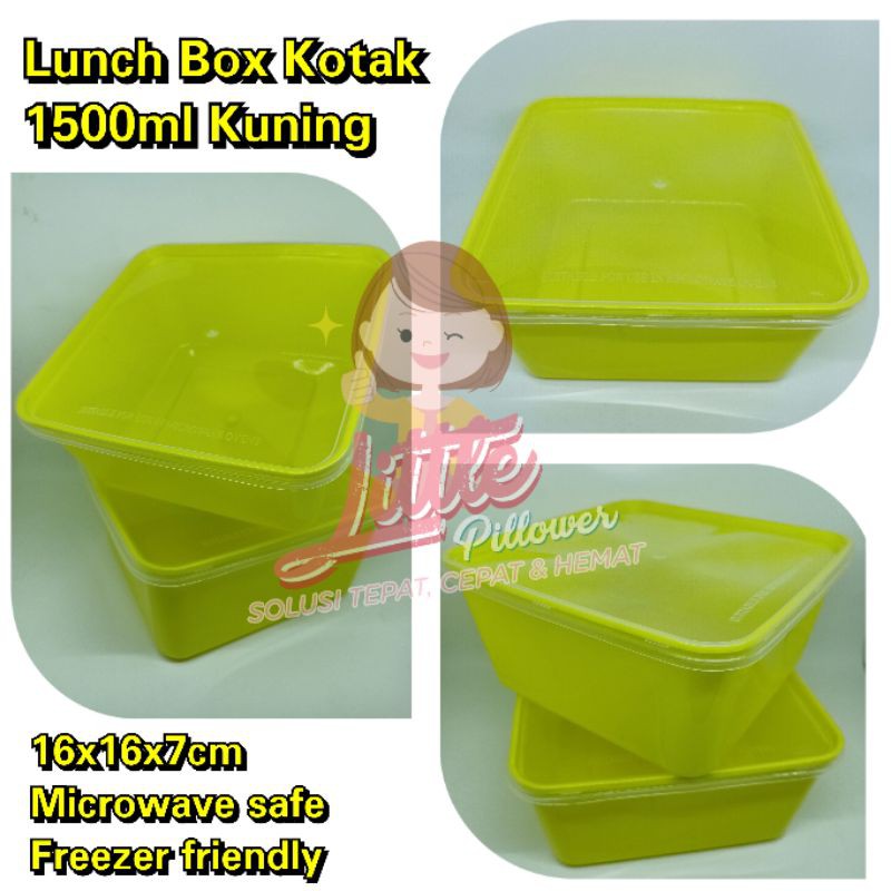 Kotak Plastik 1500ml WARNA/Lunch Box/Kotak Makan/Food Container