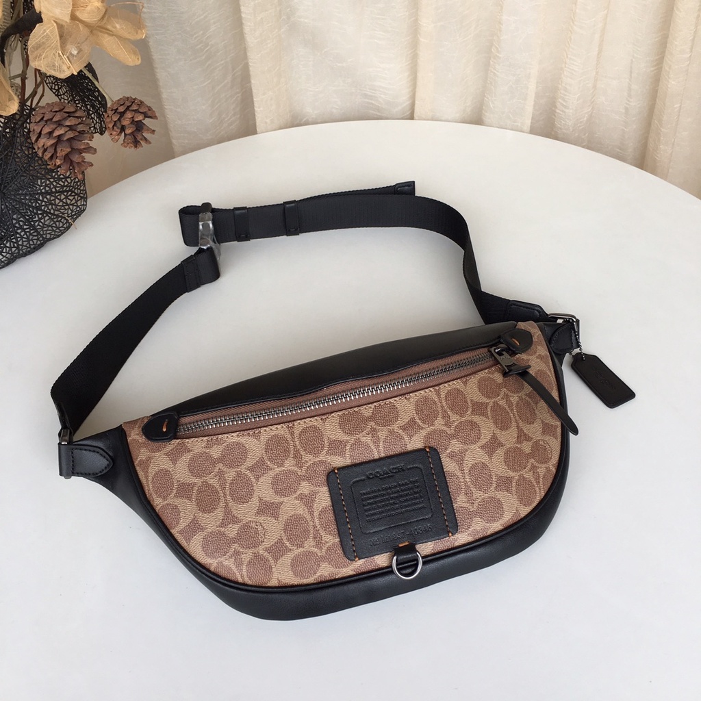 [Instant/Same Day]  40345  coach men's pockets Inclined shoulder bag Chest package  yaobao