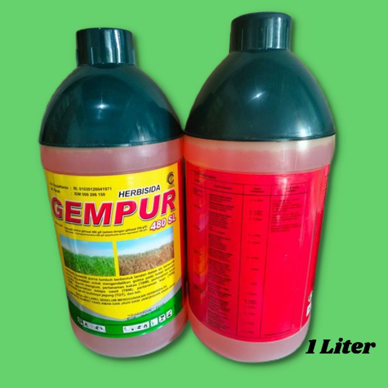 Herbisida Gempur 480 SL 1Liter Obat Racun Pembasmi Rumput  liar Mati Sampai Akar