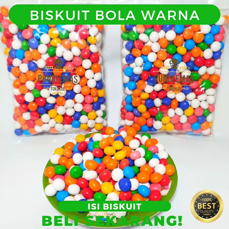 Biskuit Bola Warna Warni Berat Bersih 250 Gram