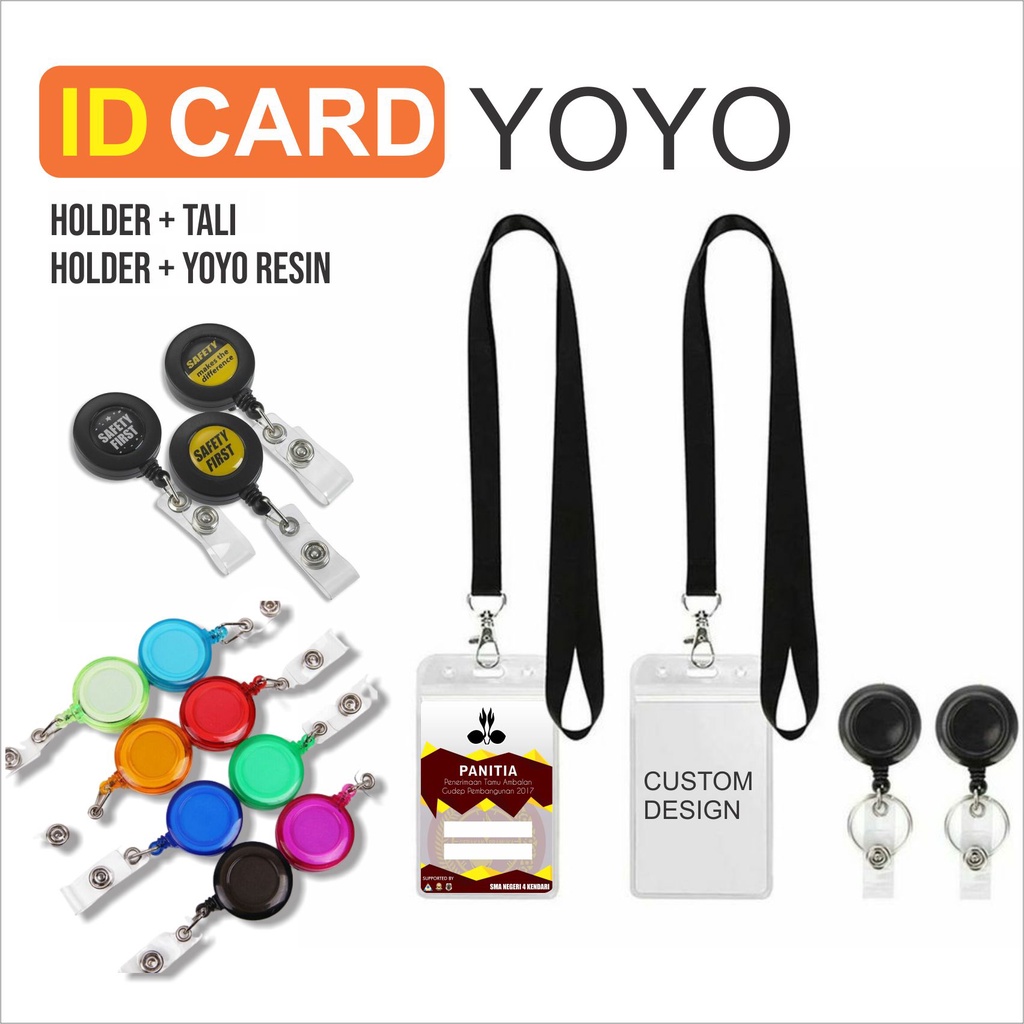 

CETAK ID CARD YOYO/HOLDER/TALI/RESIGN EVENT KANTOR SISWA LENGKAP