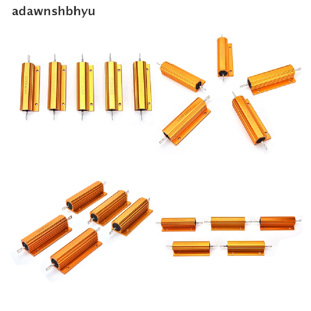 Adawnshbhyu  1/2 /4 /8 /10 Ohm 100W Watt Shell Power Aluminium Bertempat Case Wirewound Resistor Baru