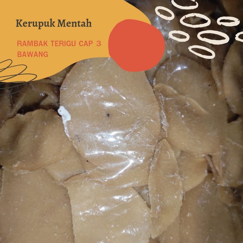 

250 GRAM KERUPUK RAMBAK TERIGU BULAT CAP 3 BAWANG / KERUPUK MENTAH