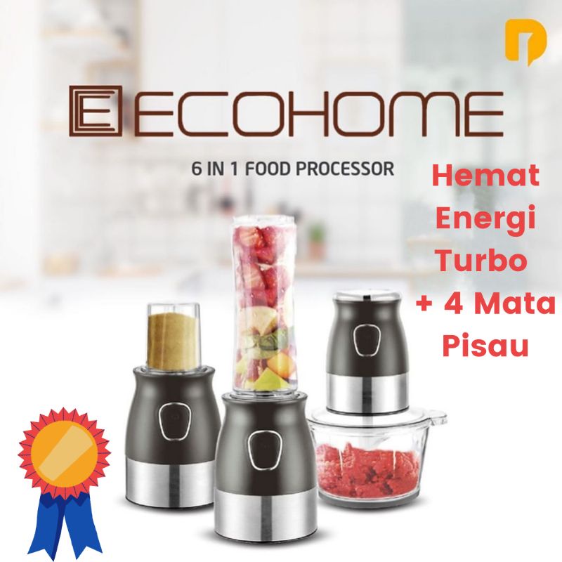 Jual Slow Juicer Ecohome 6 in 1 Blender low watt 4 mata pisau jus buah