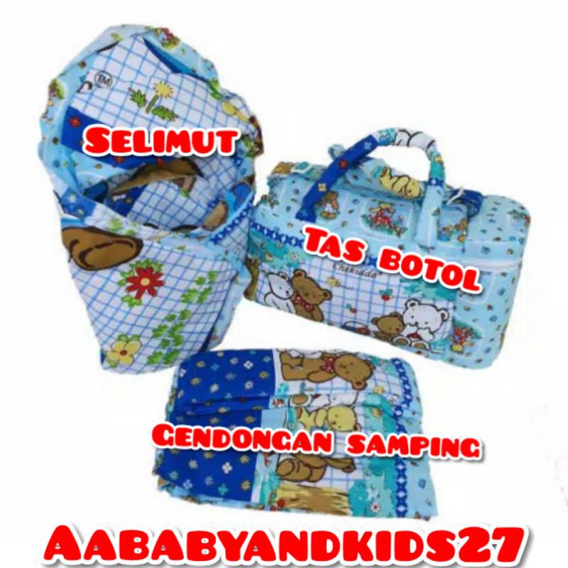 BISA COD!!!PAKET KOMPLIT GIFT SET 3 IN 1 CHEKIDDO-PAKET TAS BOTOL SUSU GENDONGAN SELIMUT CHEKIDDO