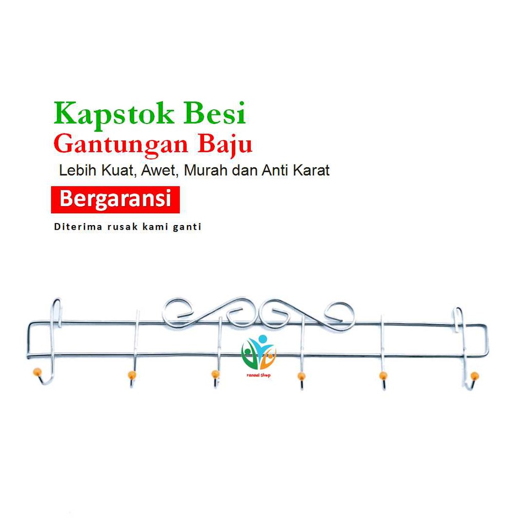 Gantungan Baju Dinding Kapstok Polos Kawat Besi Stainless Gantungan Baju Dinding Kapstok Polos Kawat Besi Stainless