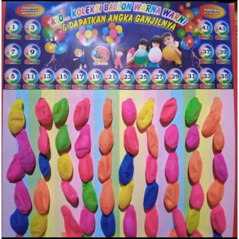 Mainan Balon Cabutan isi 100 Lotre Balon