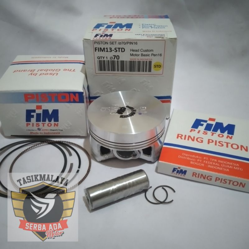 PISTON KIT FIM13 CUSTOM DOME MENTAH PEN 16 DIAMETER 70 71 72