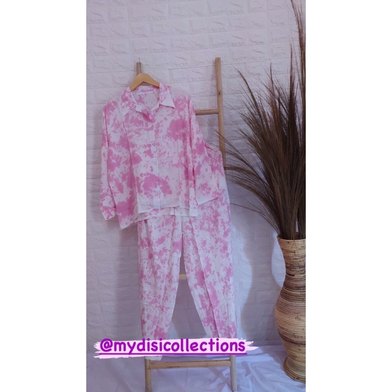 one set tie dye lengan panjang