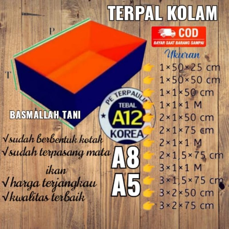 Terpal kotak kolam lele Terpal ikan lele terpal kotak kolam ikan terpal kolam ikan A12 bahan korea