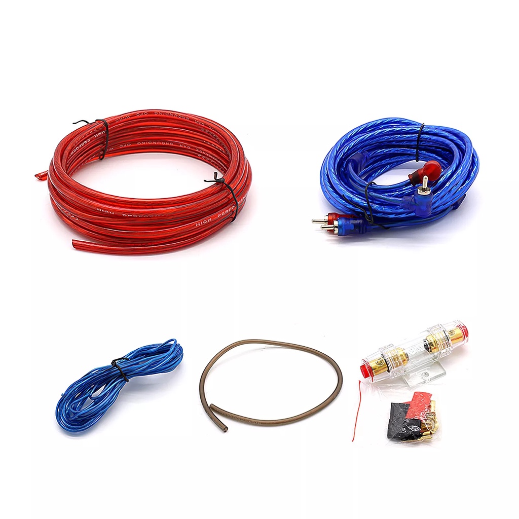 1500w 60 AMP Fuse Holder 8GA Kabel Listrik Subwoofer Speaker Audio Mobil Kawat Pengkabelan Kabel Amplifier Instalasi Kabel RCA Kabel Listrik Fuse Kit