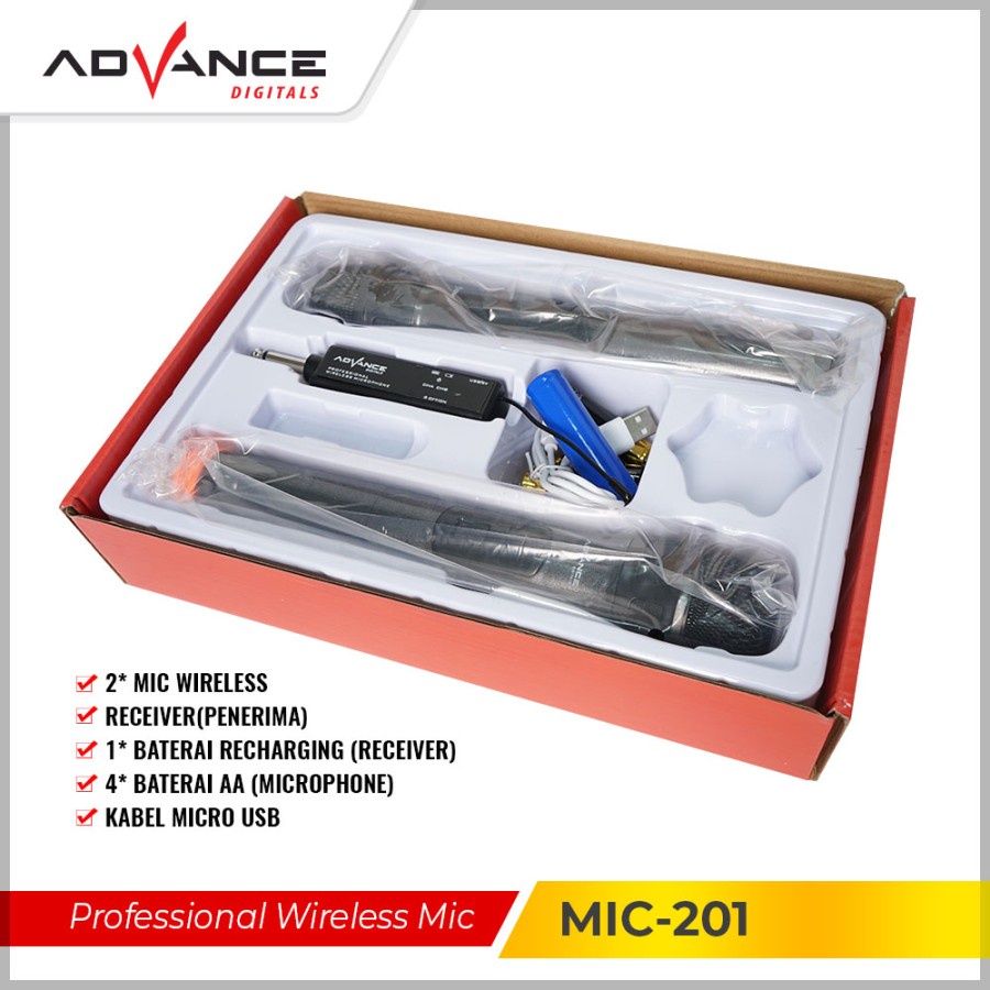 Advance Wireless Mic Karaoke Tanpa Kabel MIC 201