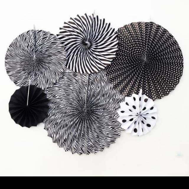

Paper fan Hitam set / kertas dekorasi / paperfan black set