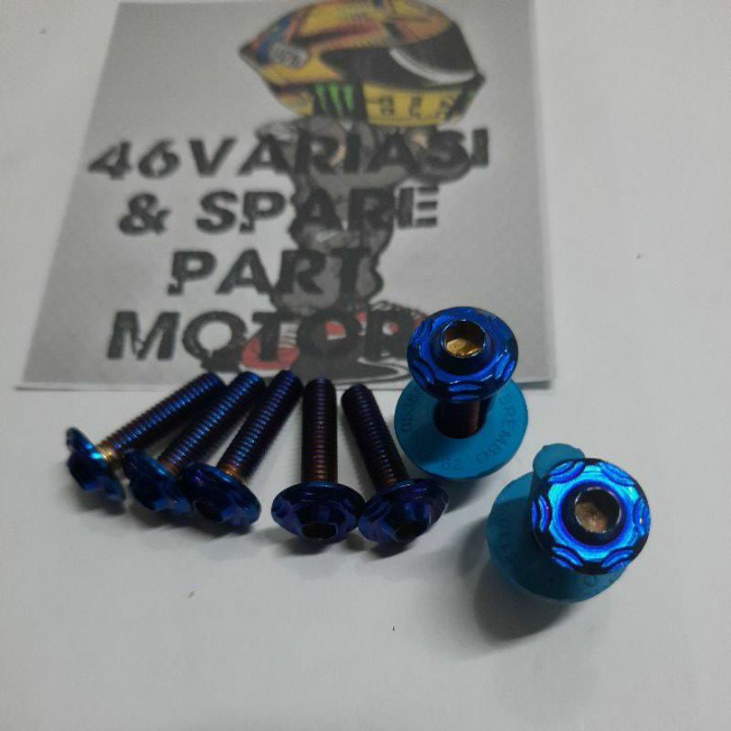 BAUT PROBOLT TUTUP TANGKI NINJA BLUE / GOLD ORI THAILAND