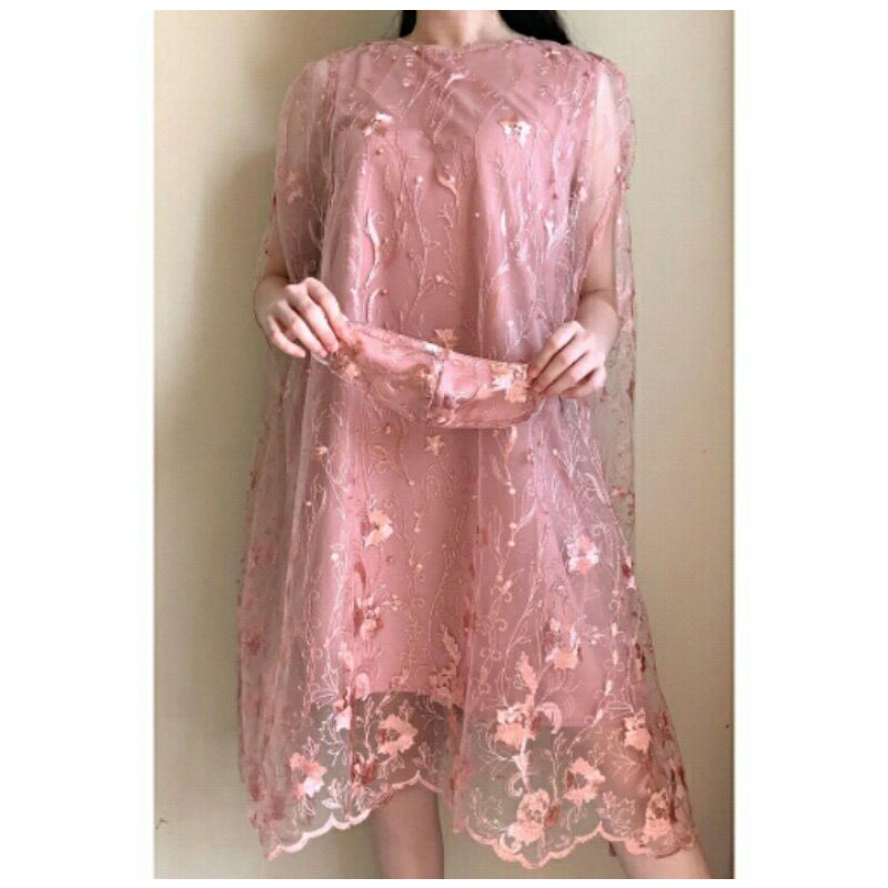 KEN-122 GAUN PESTA LONG DRESS KONDANGAN PREMIUM KOREA FULL BROKAT