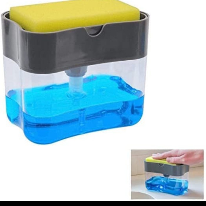 Dispenser Tempat Sabun Cuci Piring - Soap Pump &amp; Sponge Caddy