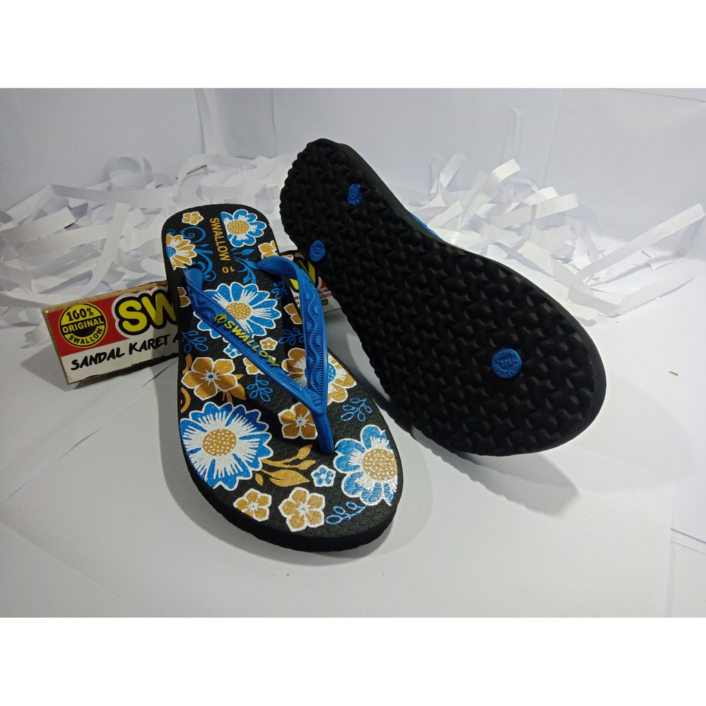 SANDAL JEPIT SWALLOW WANITA FLORAL sendal karet sandal jepit wanita sandal karet sendal jepit wanita