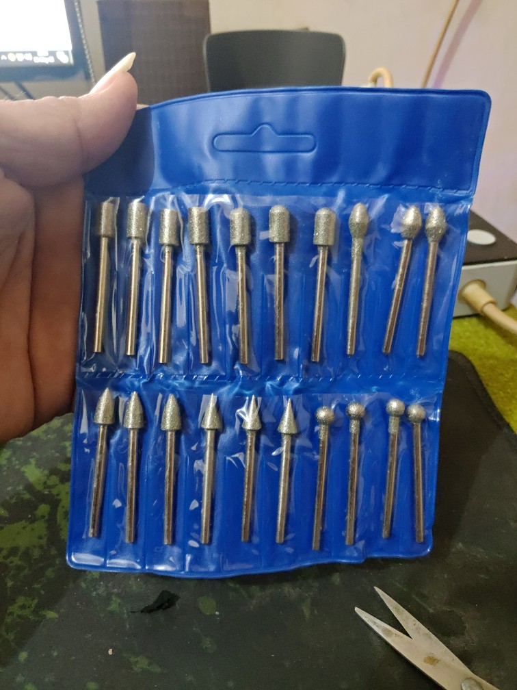 Mata Bor Kikir Ukir Mini Grinder 20pcs Drill Bit Shank Diamond 3mm