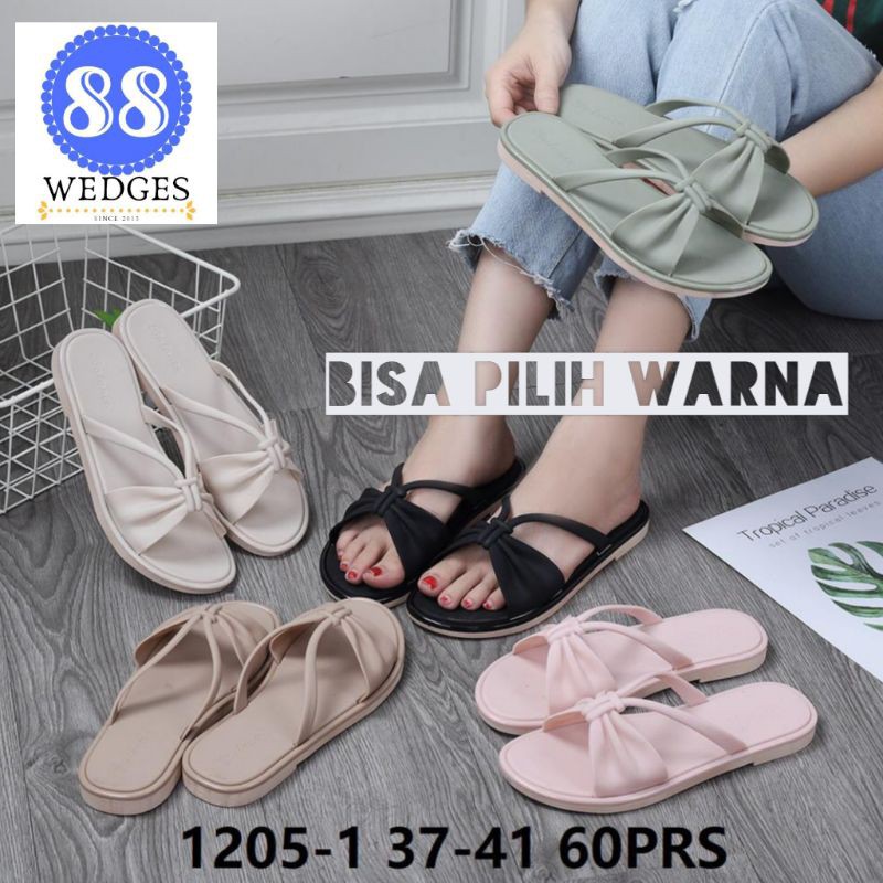 SANDAL BALANCE 1205-1 ORI IMPORT SANDAL WANITA JELLY FLAT SELOP PITA TALI SIMPUL SANTAI KARET TRENDY