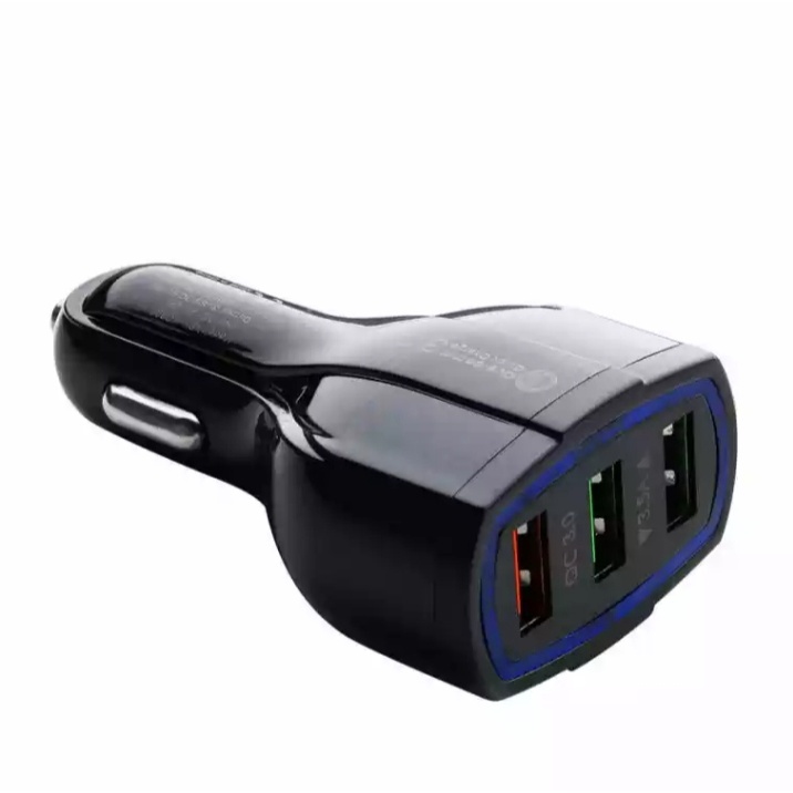 Charger Mobil Fast Charging 3 Port Car Charger Charger Motor Quick Charger Qualcomm 3.0 Casan Mobil