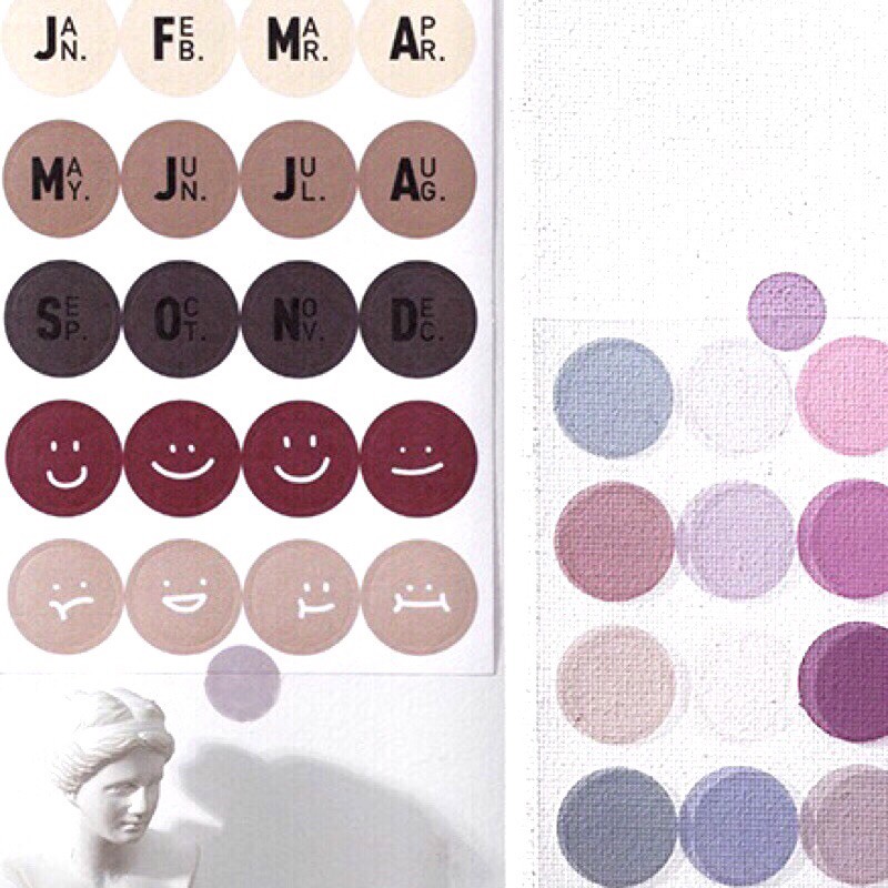 

Promo buy 1 Get 1! kalender morandi dot stiker kertas washi pet bening sticker polkadot alfabet angka huruf