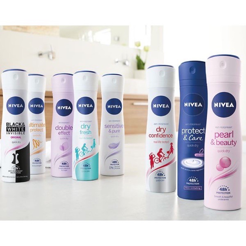 Nivea Deodorant Spray / Extra Whitening / Dry Comfort / Pearl &amp; Beauty / Hijab Fresh