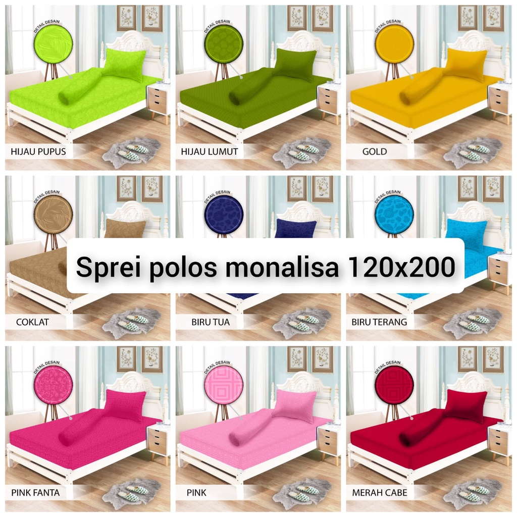 SPREI 120X200 MONALISA POLOS / SPREI POLOS 120X200 MONALISA