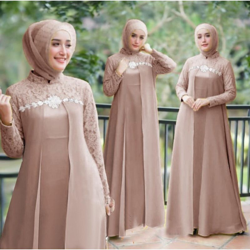 MAXY ROSILIA FASHION PAKAIAN WANITA DRESS GAMIS MAXI BRUKAT BALOTELLI CTHM