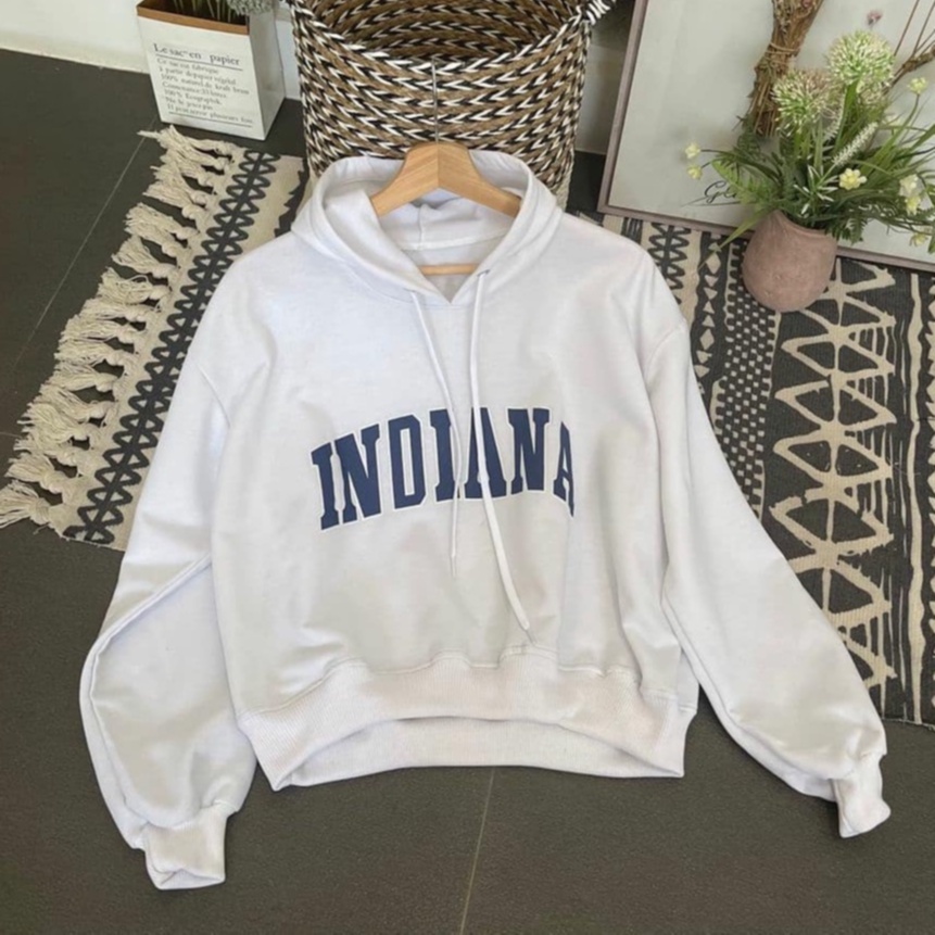 Hoodie XXL Indiana Tebal Tidak Panas Sweatshirt Motif Sempel