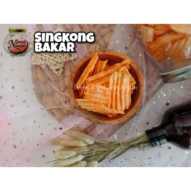 

ngunyah ngunyah keripik singkong bakar pedas balado enak murah kemasan 1 kg loss snack
