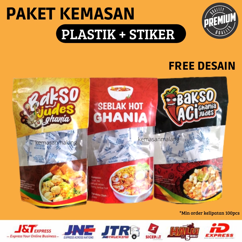 

PAKET KEMASAN STIKER STP PLASTIK KLIP PP UK.10x17-20x30 + STIKER LABEL WINDOW / FREE DESAIN/