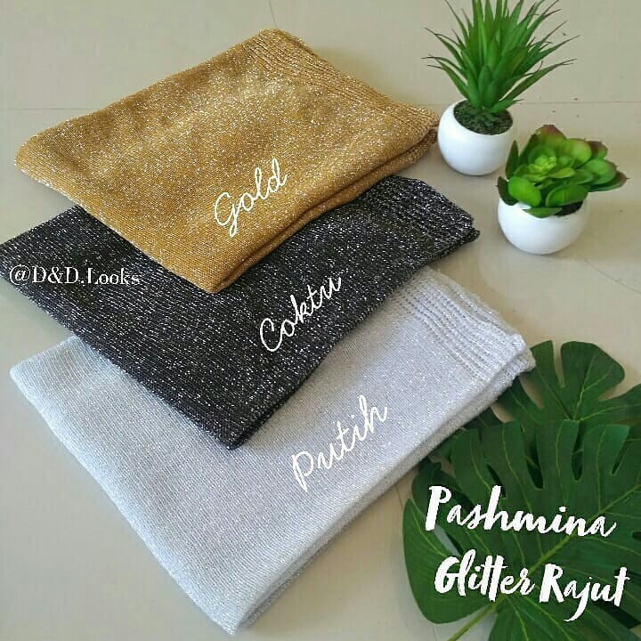 PASHMINA RAJUT GLITTER / PASHMINA GLITTER RAJUT / HIJAB PENGANTIN / JILBAB PENGANTIN / HIJAB RAJUT /